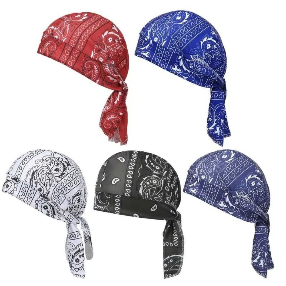 Mũ Hijab NKSFX, Khăn trùm đầu Bandana thoáng khí in Paisley, Nhẹ Nhanh khô có thể điều chỉnh chống tia cực tím Mũ cướp biển Hoạt động ngoài trời