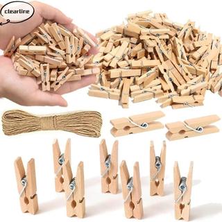 CLEARLINE 50 / 100 Chiếc Kẹp Ảnh, Kẹp Quần Áo Mini Có Thể Tái Sử Dụng, Kẹp Gỗ Bền Để Treo Hình Ảnh Giấy Thủ Công DIY