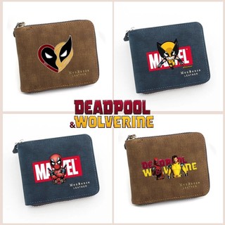‌Deadpool & Wolverine‌ Ví PU Matte Zipper Ví Ví lưu trữ đa chức năng dung lượng lớn