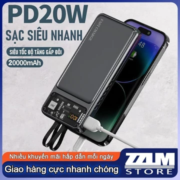 Pin dự phòng sạc nhanh 20000mAh kiểu Mecha, pin dự phòng đa giao diện di động, pin dự phòng sạc siêu nhanh 22.5W