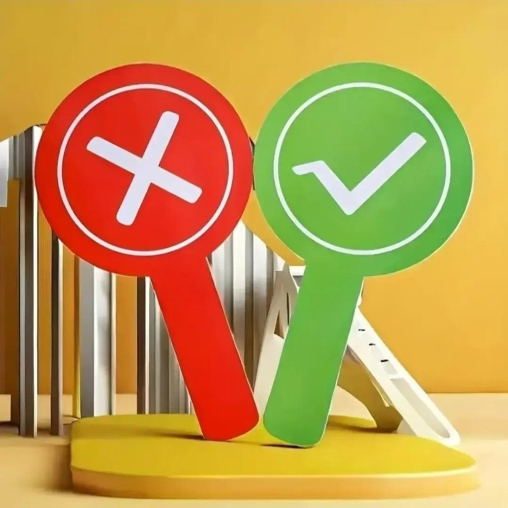 YUUKII Yes No Paddles, Thẻ chấm điểm tay hai mặt bên phải, Công cụ giữ thẻ thú vị Mặt không chính xác Mái chèo bỏ phiếu dành cho khán giả đỏ-xanh lá cây Thẩm phán gia đình