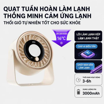 Quạt làm lạnh để bàn quạt turbo tuần hoàn không khí quạt mini sạc điện quạt gió mạnh hoạt động siêu êm quạt treo tường q
