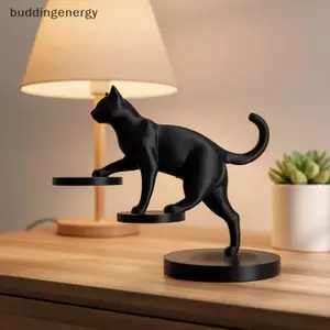 {BUDDI} Bức tượng mèo nhảy múa in 3D Điêu khắc nghệ thuật hiện đại để trang trí nội thất Trang trí bàn làm việc sành điệu cho phòng học {buddingenergy}