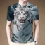 Mùa Hè 2026 Mới Họa Tiết Hổ 3D In Unisex Xu Hướng Thời Trang Tay Ngắn Cổ Tròn Top