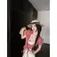 Vitality Sweetheart Mùa hè Phong cách mới Áo sơ mi kẻ sọc sang trọng nhẹ nhàng dành cho nữ tay phồng ve áo có dây buộc Cardigan ngắn ren
