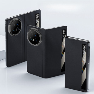 Smart Touch View Window Case cho Honor Magic V5 MagicV5 5G Da Thật Chính Hãng Flip Case Bảo Vệ Toàn Diện Vỏ Điện Thoại