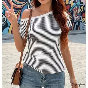 Áo thun ngắn tay lệch vai dành cho nữ