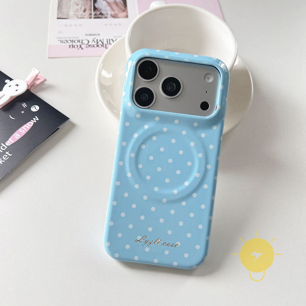 Phone Case For iPhone 17 Pro Max 16 15 14 13 TPU Magnetic Polka Dot Polka Dot Aesthetic Korean Cute