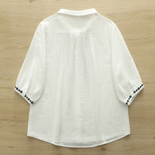 [Sẵn Sàng] Áo Sơ Mi Nữ Sợi Cotton Cao Cấp Phong Cách Dân Tộc Thêu Mềm Vừa