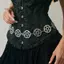 Dây đeo eo pentagram kim loại phong cách Goth và Punk Y2K, phụ kiện Halloween độc đáo