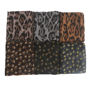 Khăn Quàng Cổ Dài Thoáng Khí Với Họa Tiết Chấm Bi Và Da Báo, Cotton Bali, Phụ Kiện Thời Trang Nữ