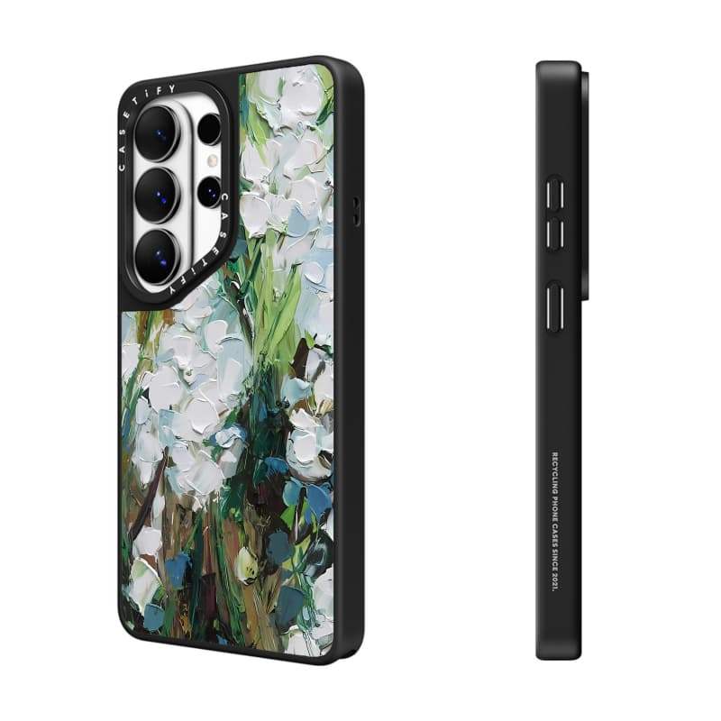 CASECASE X Vỏ Hoa Rong Biển Màu Đen Mờ Hút Từ Tính Samsung Galaxy S26 Ultra S25 S24 S23 Ultra Plus Mặt Sau Cứng Có Hộp Khắc Logov