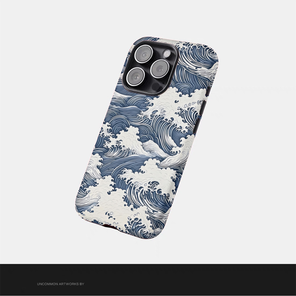 Retro Wave Minh họa Thích hợp cho iPhone 17Promax 16Pro 15 11 12 13 14 xs XR 17Air Ốp cứng hai lớp chống sốc IK2Z