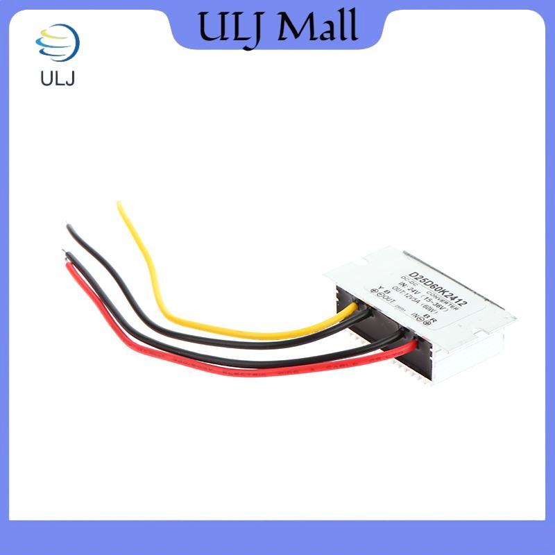 ULJ 1Pc 24V sang 12V 5A DC Bộ chuyển đổi bước xuống Bộ điều chỉnh điện áp Mô-đun giảm tốc Nguồn điện cho đèn Led Xe Tru Thuyền.