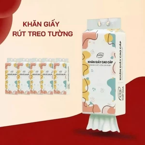 Giấy vệ sinh treo tường TopGia thùng 8 bịch Đa Sắc làm từ bột gỗ nguyên chất, 1280 tờ 4 lớp dày dặn