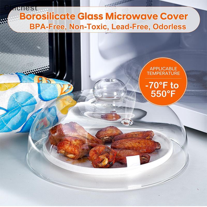 [Chc] Vỏ đĩa vi sóng thủy tinh Borosilicate dùng cho thực phẩm, Nắp lò vi sóng không độc hại bằng nhựa không chứa BPA cao [VN]