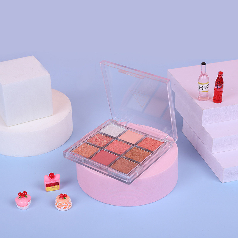 【Roshy】🍧Bảng phấn mắt 9 ô Màu Ánh Nhũ Tone Hồng Cam Nhẹ Nhàng Quyến Rũ