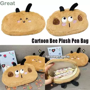 Túi đựng bút GREAT, Túi văn phòng phẩm hình gấu đa chức năng, Quà tặng hộp bút dung lượng lớn INS