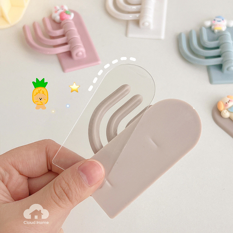 🌤️COD🌤️Móc Treo Đồ Hoạt Hình Ba Móc Không Đục Lỗ Và Đánh Dấu Móc treo đồ chơi sáng tạo cho học sinh