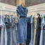 Đầm denim tay ngắn nữ mỏng phong cách Hồng Kông, phù hợp mùa hè