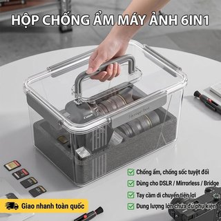 Hộp khô máy ảnh Điều khiển độ ẩm chống sốc Lưu trữ lớn cho ống kính không gương lật DSLR