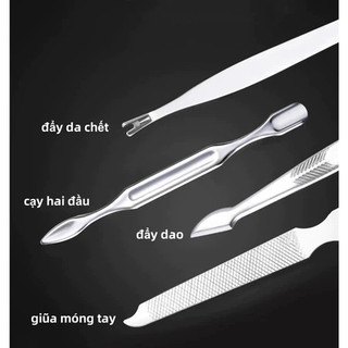 Kềm cắt móng tay bằng thép không gỉ - Bộ dụng cụ làm móng tay 19 món tiện lợi, chân và mặtphù hợp cho chăm sóc tay