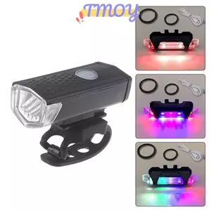 TMOY - Bộ phụ kiện đèn xe đạp gồm đèn trước, sau và đèn pha cho sự an toàn tối đa