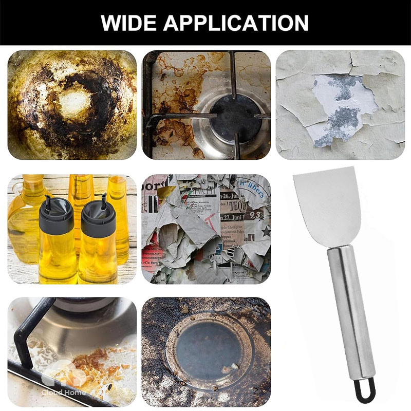 🌤️COD🌤️Xẻng Cạo Vết Bẩn INOX - Vệ Sinh Tủ Lạnh Xoong Nồi , Máy Giặt Đa Năng Thép Không Gỉ - Cạo Đáy Nồi - Mảng Bám Bếp
