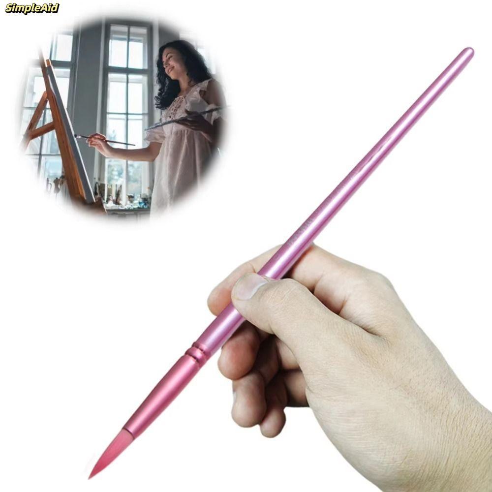 [Vận chuyển nhanh] ĐƠN GIẢN 4 / 6 chiếc Màu nước vẽ tay, Tóc mềm mại dành cho người mới bắt đầu Bàn chải màu nước dành cho sinh viên, Quà tặng vật liệu vẽ tranh bằng Nylon tròn nhọn thời trang