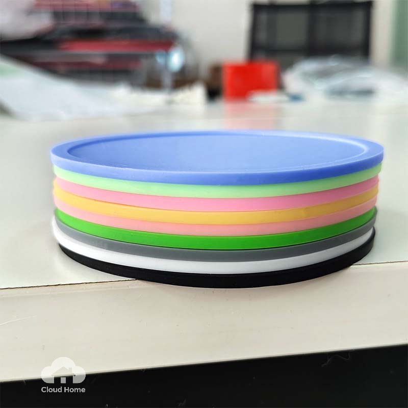 Đế lót ly tròn 10cm, chịu nhiệt, chống trượt bằng silicon.