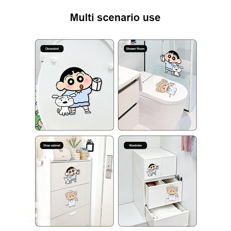 🌤️COD🌤️Hoạt Hình Dễ Thương Crayon Shin Chan Khử Mùi Miếng Dán Nhà Vệ Sinh Tự Dính Dán Dán Đồ Dùng Phòng Tắm