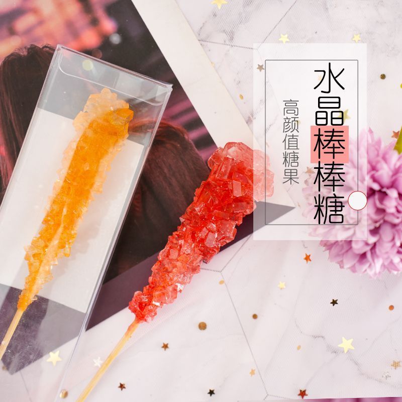 Influencer Crystal Lollipop Old Rock Kẹo Khuấy Kẹo Cà Phê Thơm Trà Đồng Hành Hương Trái Cây Đồ Ăn Nhẹ Thông Thường