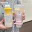 Dễ Thương Mèo Con Cốc Nhựa Mới Tritan Chất Liệu Cô Gái Học Sinh Cốc Rơm Giá Trị Cao Chống Sốc Cốc Di Động