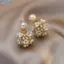 Bluelover Bông Tai Ngọc Trai Vỏ Hoa Bóng, Phong Cách Vintage Thanh Lịch Cho Tiệc Cưới