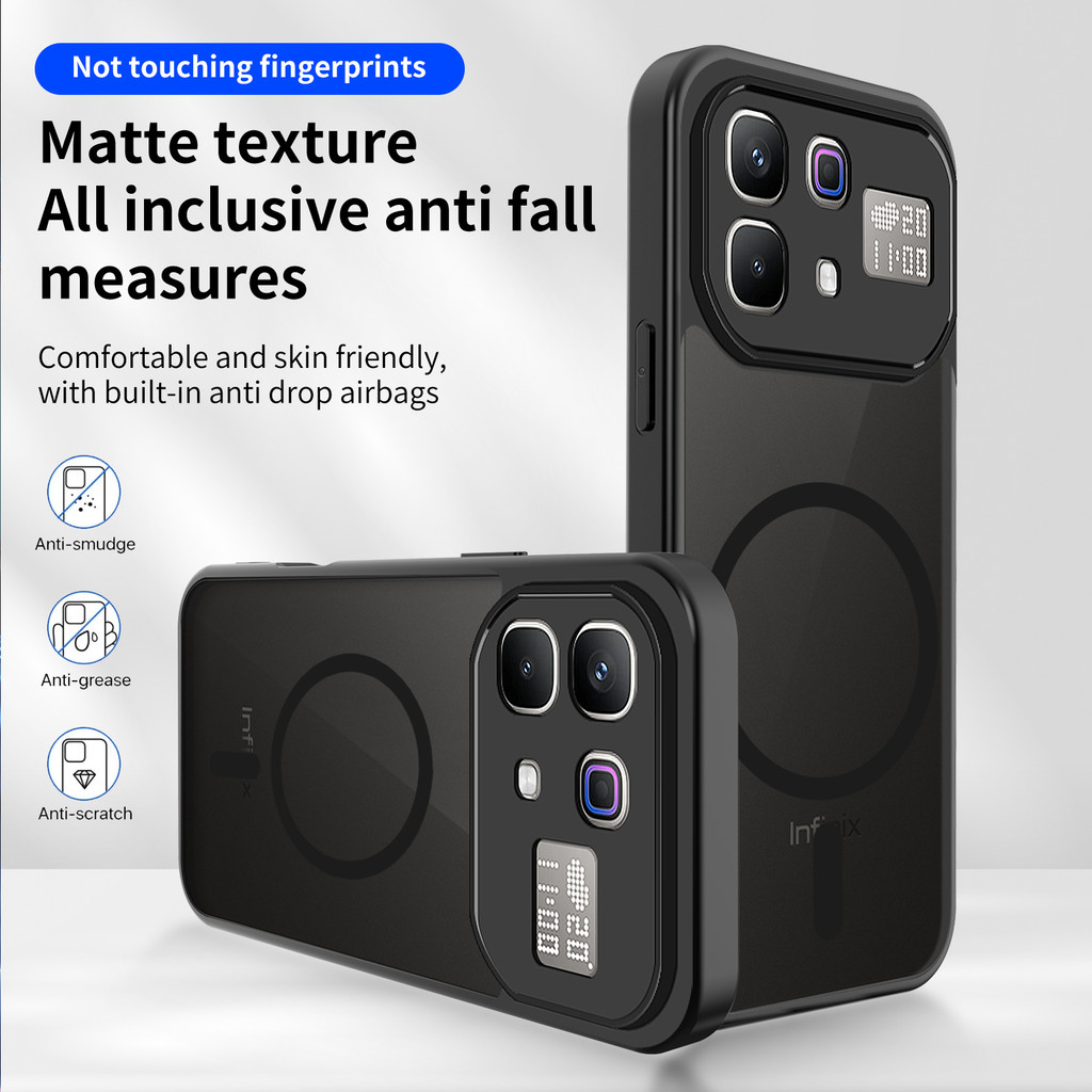 Ốp lưng Infinix Note 60 Pro 5G Vỏ thu hút từ tính màu đen mờ cho Infinix Note 60 Pro 5G Vỏ điện thoại