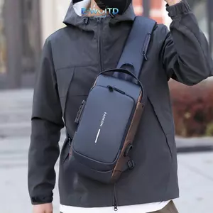 E-WOITD Nam Túi Đeo Ngang Da PU Cổ Điển Chống Trộm Túi Đeo Vai Ngực Túi Đa Năng Cho Nam E-WOITD