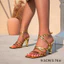 Giày Nữ Vàng Cao Gót Giày Sandal Nữ Hình Đặc Biệt Giày Cao Gót Thời Trang Vuông Ngón Chân Khóa Đơn Giản Giày Sandal Cao Gót Nữ MHBW