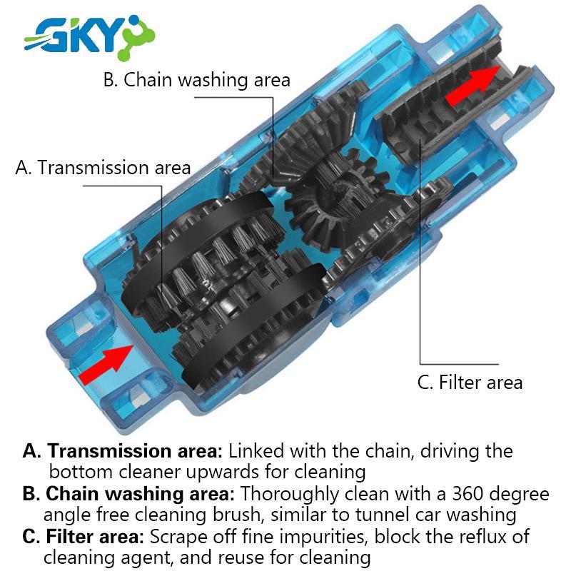 GKY Chain Cleaner Làm Sạch Xe Đạp 3D Chain Brush Wash Tool Set MTB Xe Đạp Bảo Vệ Dầu Xe Đạp Dây Xích Cho Leo Núi Đi Xe Đạp Phụ Kiện GKY
