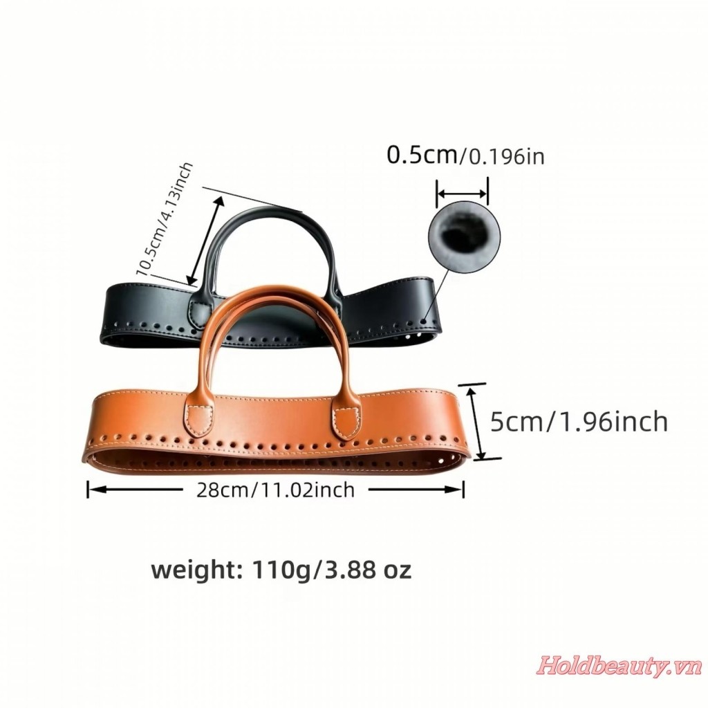 [Wxv2] Dây đeo thân túi dệt DIY có cạnh đục lỗ Tích hợp Phụ tùng thay thế túi xách cho nữ Ví Tote