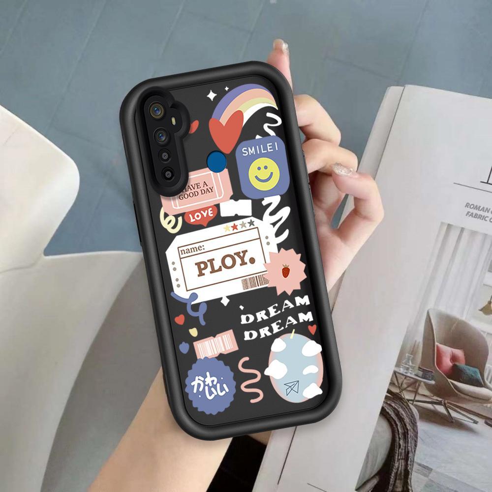 Ốp Lưng Cho Realme 5 5i 5S 6i Hoạt Hình Silicon Mềm Ốp lưng TPU Nhãn Nụ Cười Hoa Mắt Thiên Thần Ốp Lưng Chống Sốc