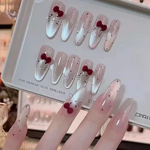 Đổ Xô Nơ Dây Buộc Mắt Mèo Pure Desire Pháp Làm Móng Tay Handmade Dễ Thương Đeo Móng Tay Miếng Dán Móng Tay Miếng Dán