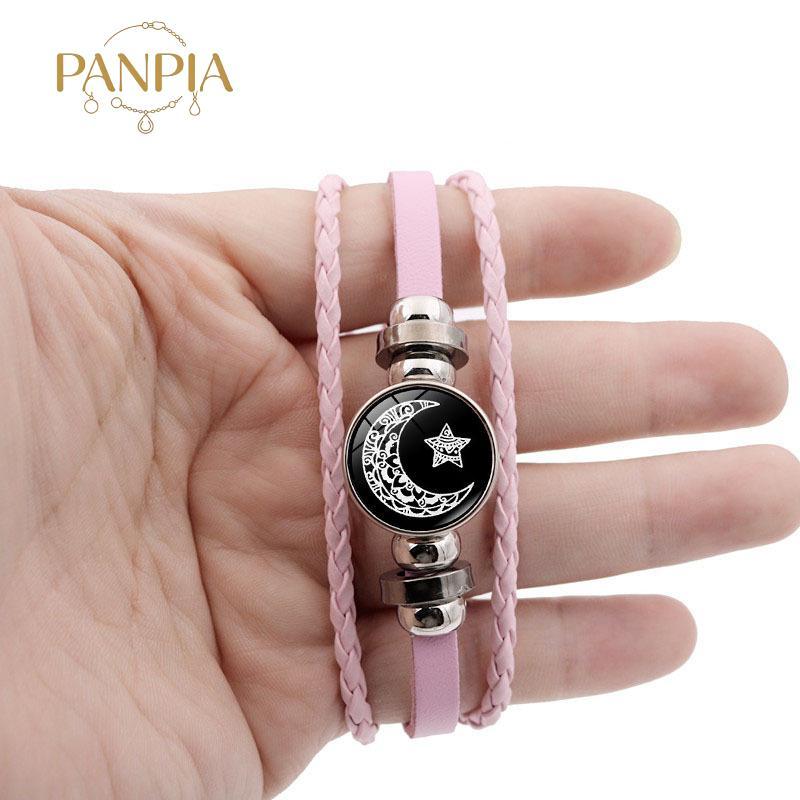 PNPIA- 2 Chiếc Dạ Quang Cặp Đôi Vòng Tay Mặt Trăng Mặt Trời Có Thể Điều Chỉnh Vòng Tay Bện Tình Bạn Thời Trang Lãng Mạn Trang Sức Quà Tặng Sinh Nhật