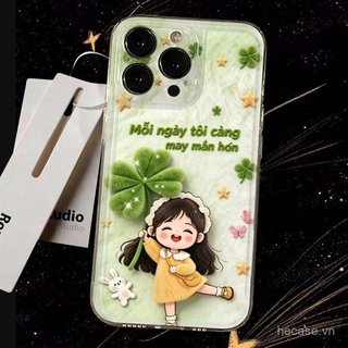Ốp Điện Thoại Nghệ Thuật Trong Suốt Họa Tiết Bé Gái Thích Hợp Cho iPhone 14promax 13promax 12promax 14 13 12 11 pro max 15 16 17 promax xr xs 16pro 15pro Ốp Silicon Chống Sốc