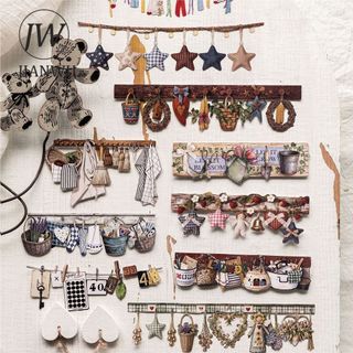 JIANWU Ấm Nhà Đảng Series Vintage Mèo Hoa Phong Cảnh Chất Liệu Cắt Dán Thêu Sò Miếng Dán Sáng Tạo DIY Tạp Chí Văn Phòng Phẩm