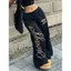 Phong cách Hàn Quốc Niche Dạo Phố Phố In Hình Quần Âu Nữ Jazz Mỹ Khiêu Vũ Hip-Hop Hip-Hop Ống Rộng Tất Cả @