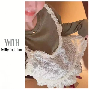 Milyfashion Ba Lê Phong Cách Mới Đơn Giản Màu Trơn Tinh Tế Tất Cả Trận Đấu Ren Sling Lớp Mặc