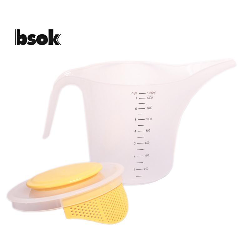 Cốc đo lường bằng nhựa trong suốt Trailblazer 1500ml có nắp để nướng và nấu ăn mới