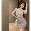 Pure Desire Style Hot Girl Áo Vest dệt kim gợi cảm nửa dài Bộ đồ váy hông nữ mùa hè phong cách ngắn nổi tiếng Cl