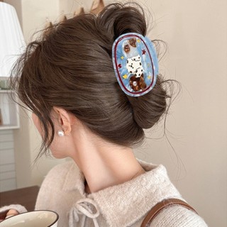 Kovoi / Phong Cách Mới Hoạt Hình Động Vật Lấy Kẹp Dễ Thương Màu Vàng Chó Con Kẹp Tóc Gấu Acetate Vui Vẻ Tóc Lấy Tròn Cá Mập Kẹp Nữ