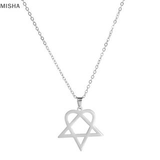 Misa Classic đơn giản Heartagram Ngôi sao Trái tim Mặt dây chuyền bằng thép không gỉ Trang sức Nelace Đẹp